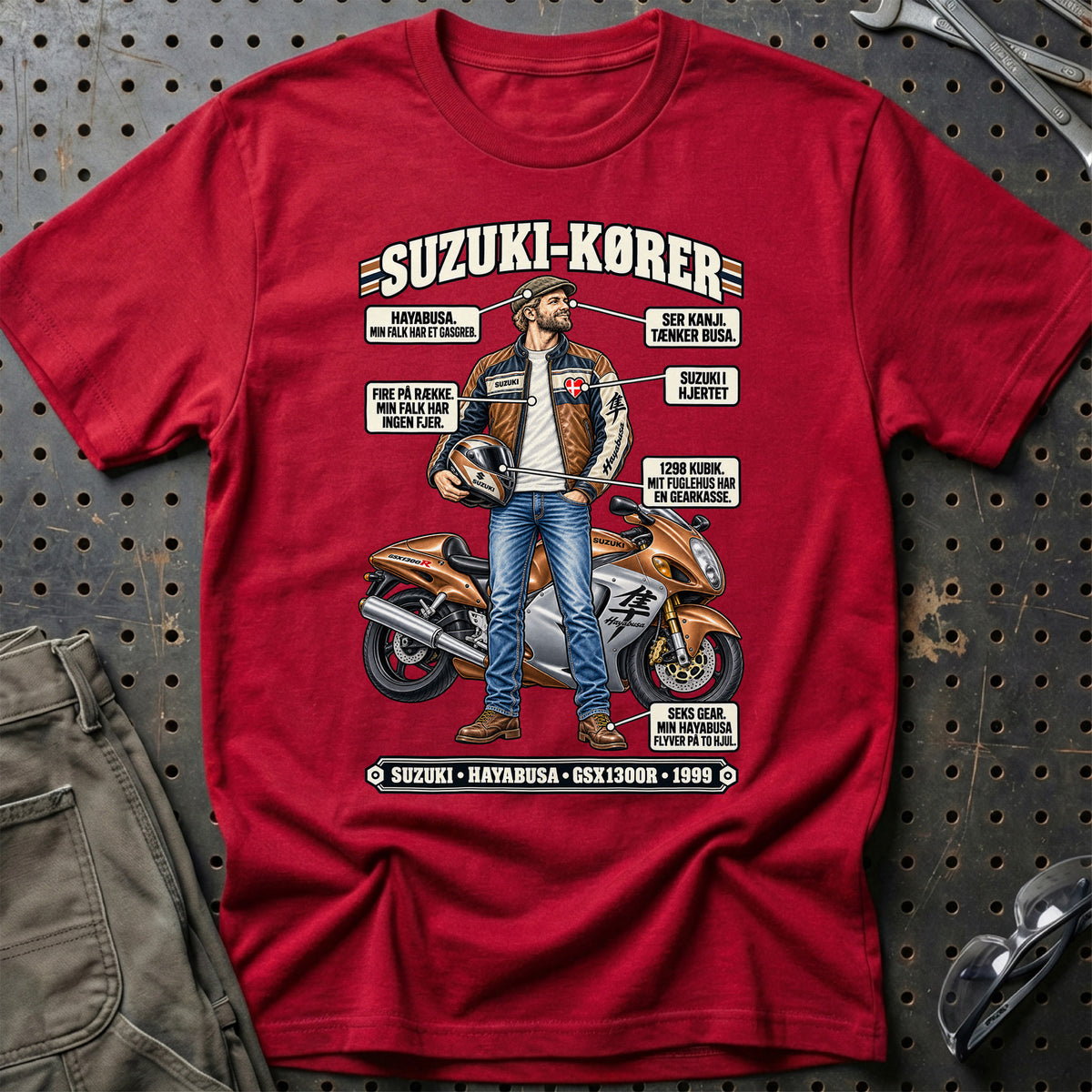 
Suzuki-Kører T-Shirt – Rød