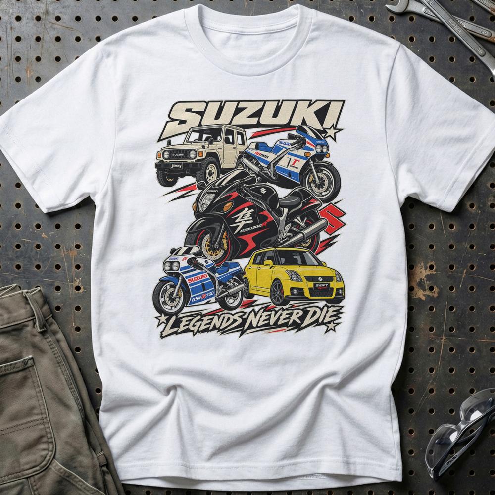 
Produktbillede af Suzuki Legends Never Die T-Shirt