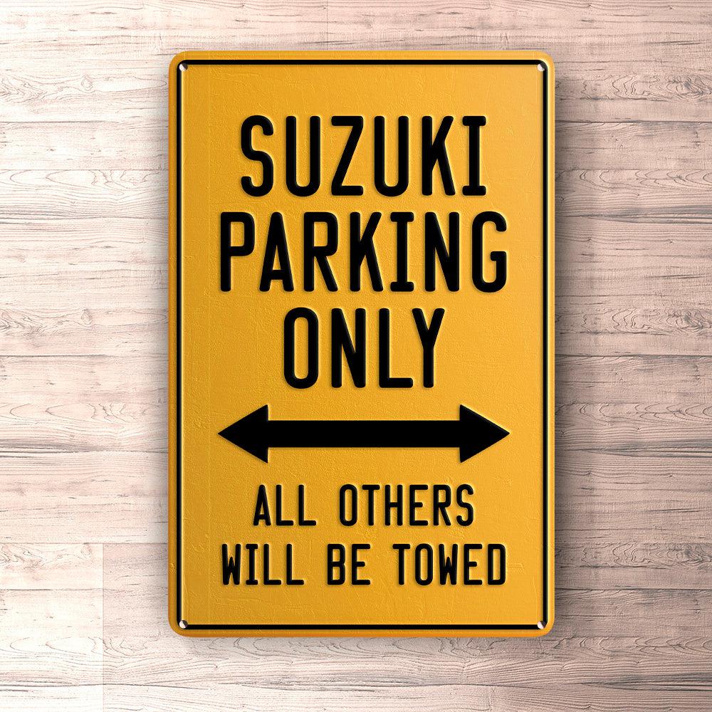 Suzuki Parking Only Skilte, Musemåtte, Dørmåtte-Parking skilte-Suzuki-Garage Culture Shop- garage - man cave - merchandise