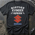 Suzuki Rigtige Kvinder Kører T-Shirt-Beklædning-Suzuki-Sort-S-Garage Culture Shop- garage - man cave - merchandise