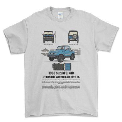 Suzuki Samurai - Unisex T-Shirt , Bomuld-Beklædning-Suzuki-Hvid-S-Forside-Garage Culture Shop- garage - man cave - merchandise