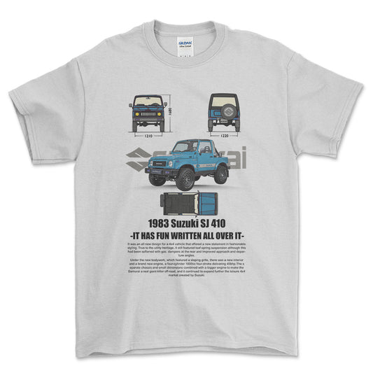 Suzuki Samurai - Unisex T-Shirt , Bomuld-Beklædning-Suzuki-Hvid-S-Forside-Garage Culture Shop- garage - man cave - merchandise