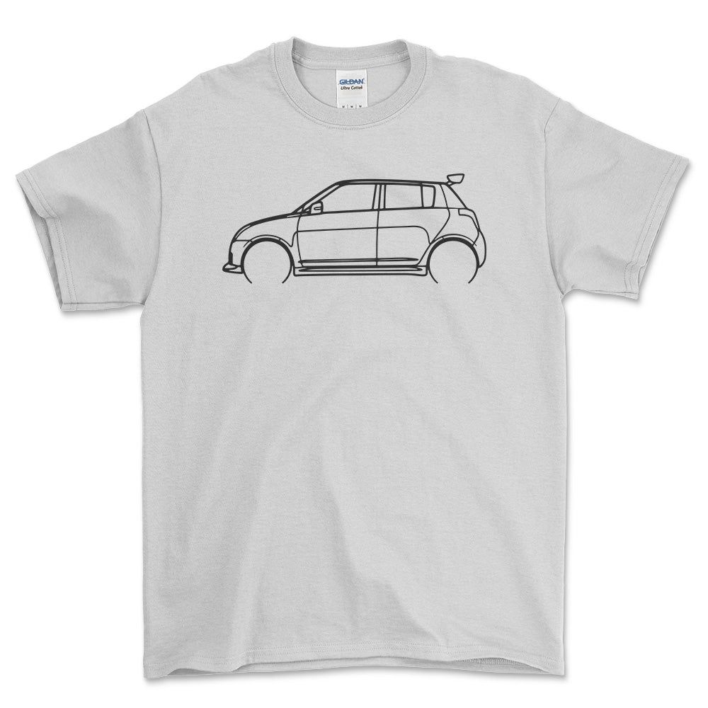 Suzuki Swift Outline - Unisex T-Shirt , Bomuld-Beklædning-Suzuki-Hvid-S-Garage Culture Shop- garage - man cave - merchandise