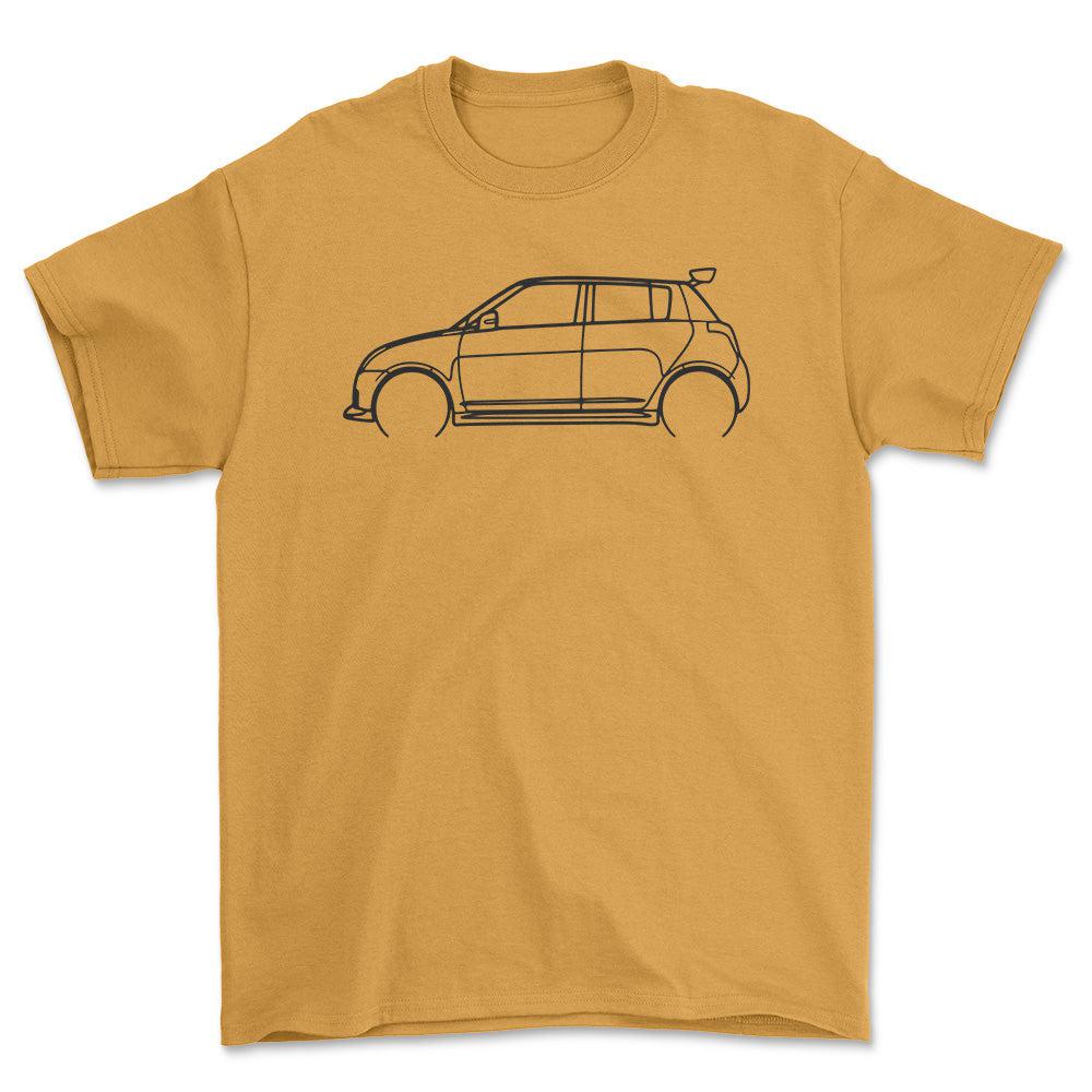 Suzuki Swift Outline - Unisex T-Shirt , Bomuld-Beklædning-Suzuki-Guld-S-Garage Culture Shop- garage - man cave - merchandise