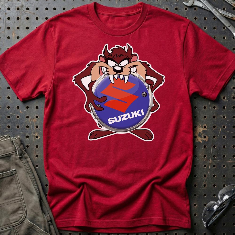 Suzuki TAZ T-Shirt-Beklædning-Suzuki-Rød-S-Garage Culture Shop- garage - man cave - merchandise