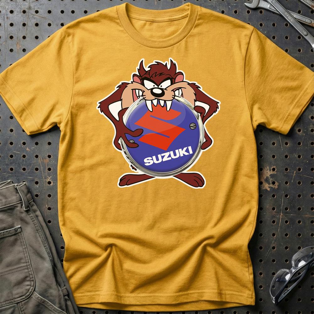 Suzuki TAZ T-Shirt-Beklædning-Suzuki-Guld-S-Garage Culture Shop- garage - man cave - merchandise