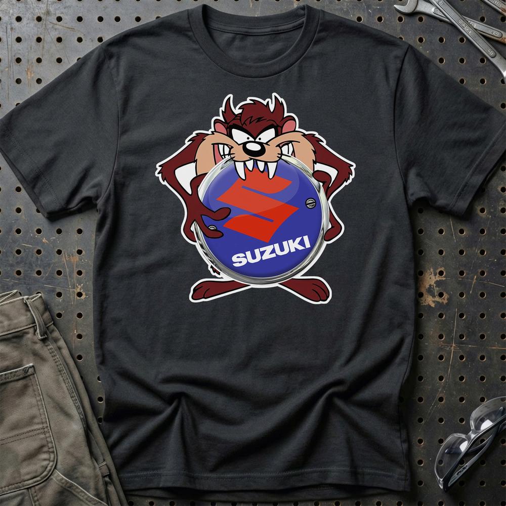 Suzuki TAZ T-Shirt-Beklædning-Suzuki-Sort-S-Garage Culture Shop- garage - man cave - merchandise