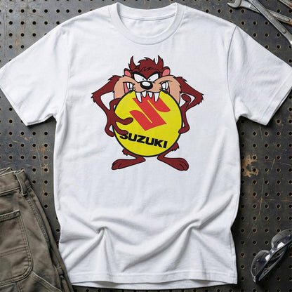 Suzuki TAZ Unisex T-Shirt , Bomuld-Beklædning-Suzuki-Hvid-S-Garage Culture Shop- garage - man cave - merchandise