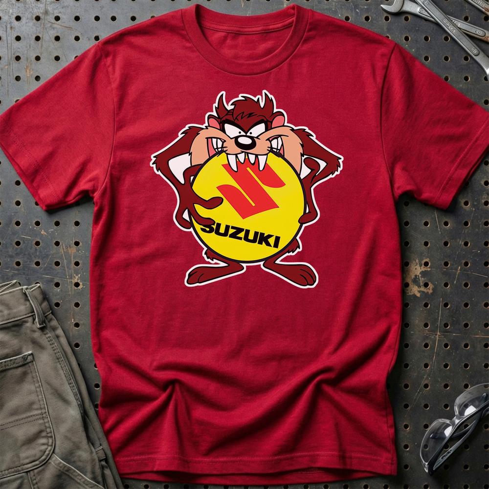 Suzuki TAZ Unisex T-Shirt , Bomuld-Beklædning-Suzuki-Rød-S-Garage Culture Shop- garage - man cave - merchandise