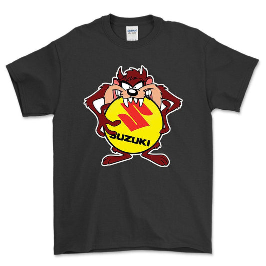 Suzuki TAZ Unisex T-Shirt , Bomuld-Beklædning-Suzuki-Sort-S-Forside-Garage Culture Shop- garage - man cave - merchandise