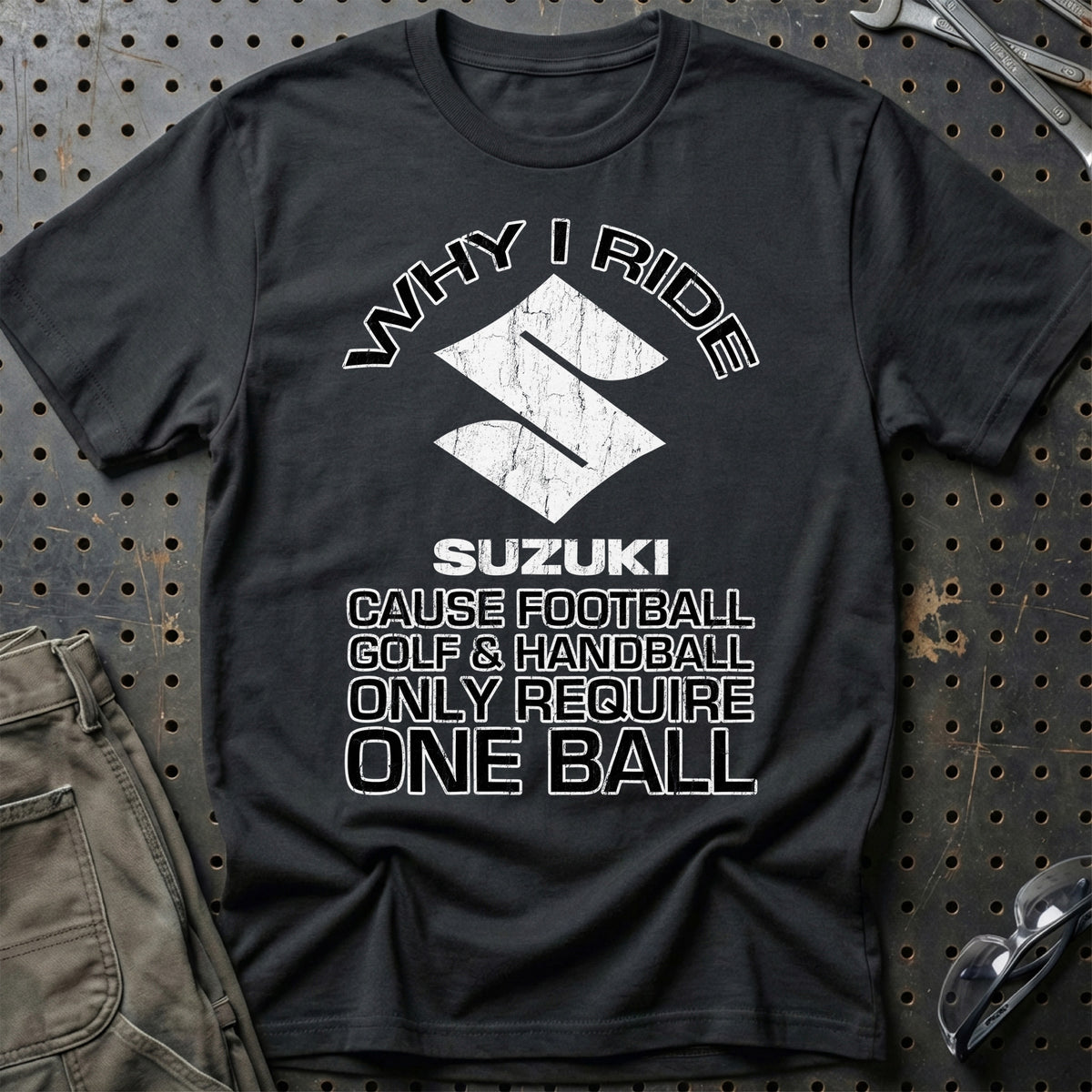 
Suzuki Why I Ride Suzuki Unisex T-Shirt – Sort – print foran
