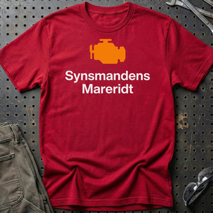 Synsmandens Mareridt Check Engine - Unisex T-Shirt , Bomuld-Beklædning-Garage Culture-Rød-S-Garage Culture Shop- garage - man cave - merchandise