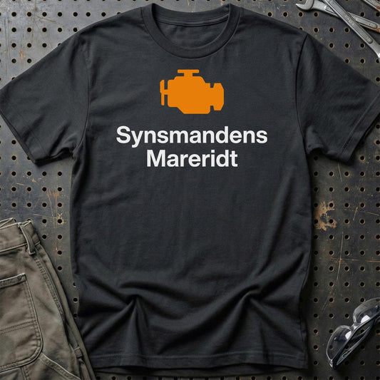 Synsmandens Mareridt Check Engine - Unisex T-Shirt , Bomuld-Beklædning-Garage Culture-Sort-S-Garage Culture Shop- garage - man cave - merchandise