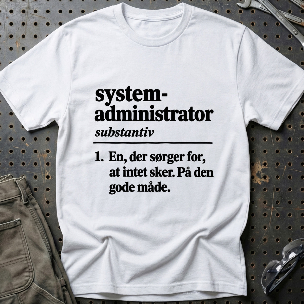 
Systemadministrator – Definition T-Shirt – Hvid