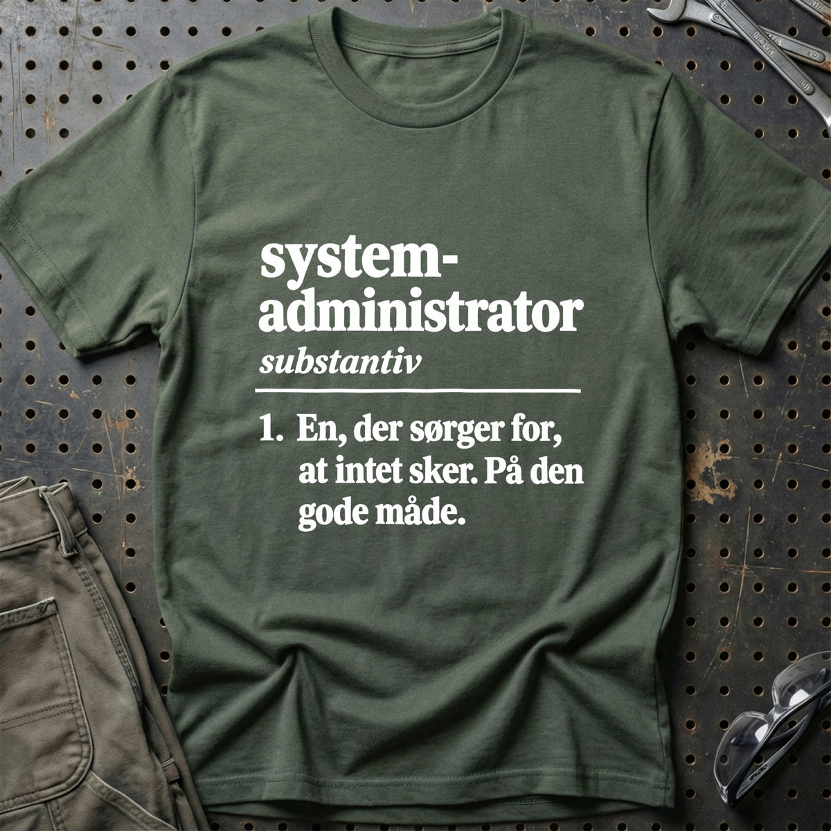 
Systemadministrator – Definition T-Shirt – Grøn Militær