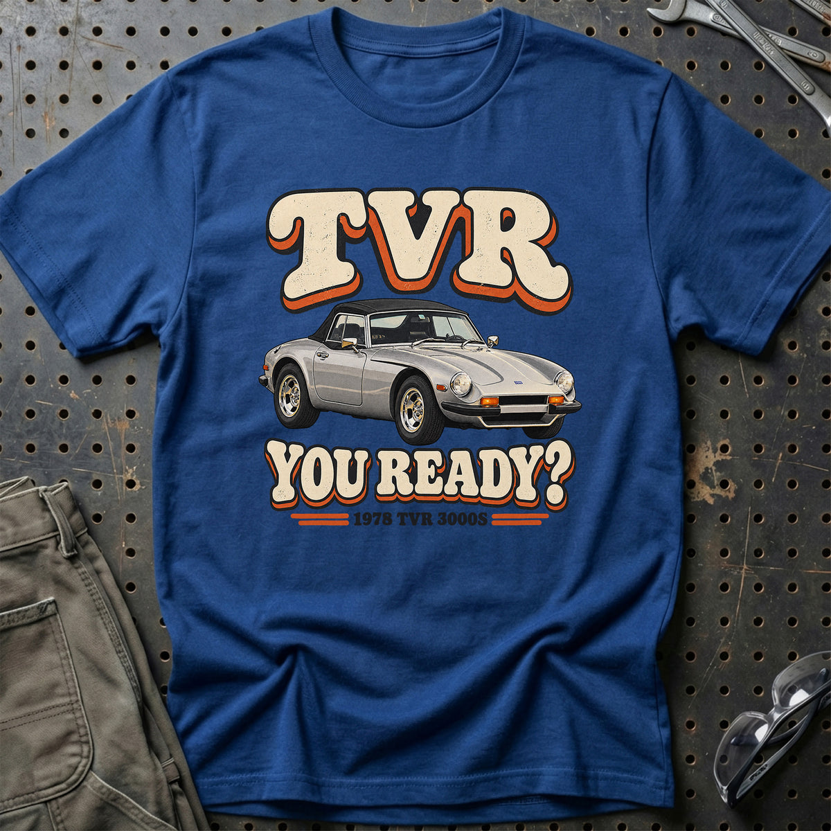 
TVR 3000S 1978 – TVR You Ready? T-Shirt – Blå Royal