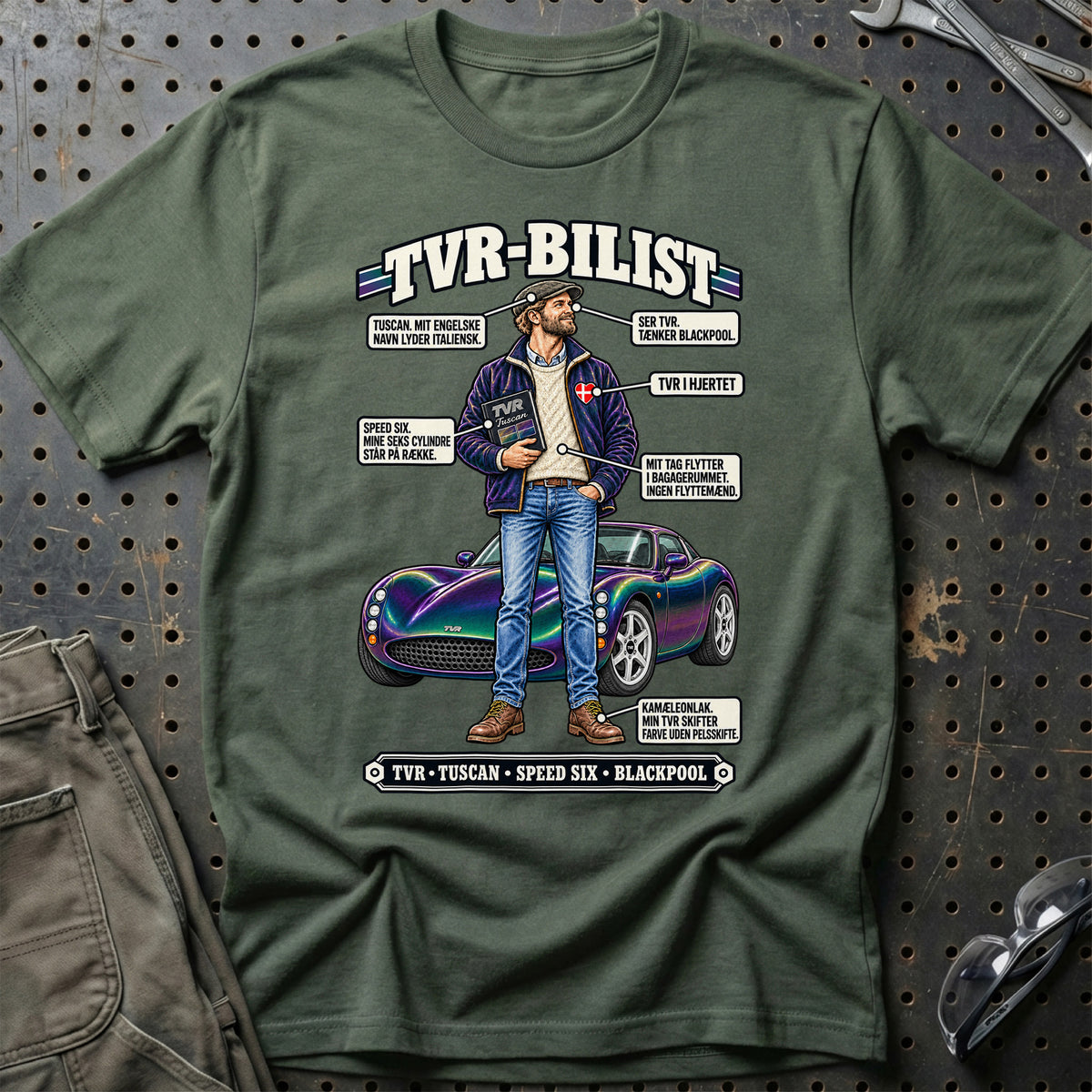
TVR-Bilist T-Shirt – Grøn Militær