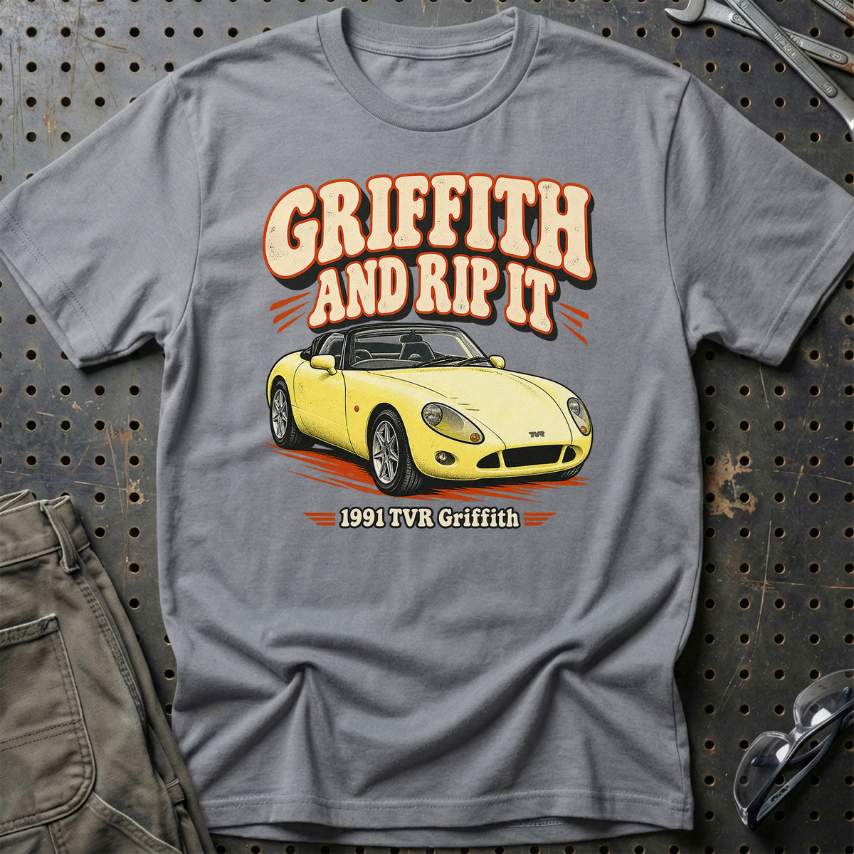 
TVR Griffith 1991 – Griffith and Rip It T-Shirt – Grå Sport