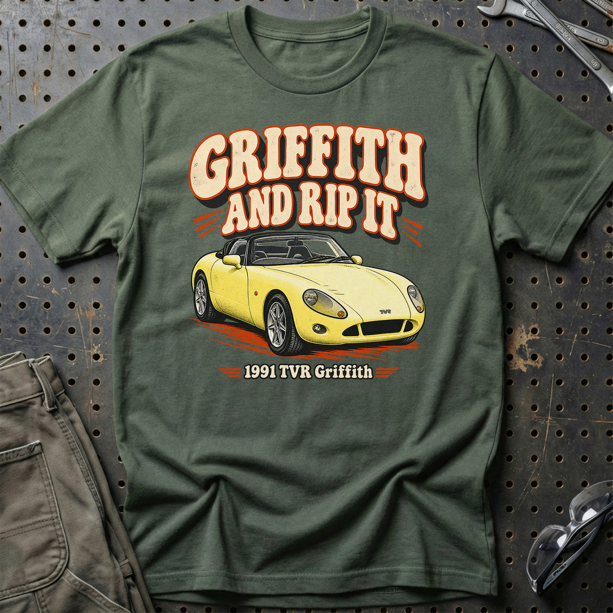 
TVR Griffith 1991 – Griffith and Rip It T-Shirt – Grøn Militær