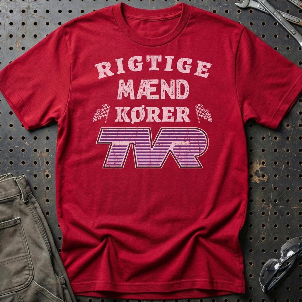 TVR Rigtige Mænd Kører T-Shirt-Beklædning-TVR-Rød-S-Garage Culture Shop- garage - man cave - merchandise