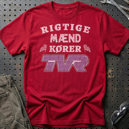 TVR Rigtige Mænd Kører - Unisex T-Shirt , Bomuld-Beklædning-TVR-Rød-S-Garage Culture Shop- garage - man cave - merchandise