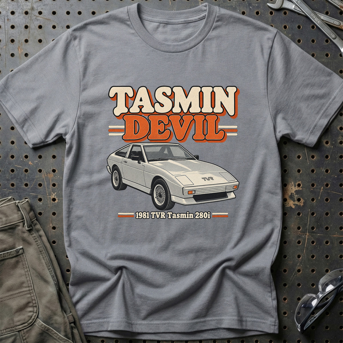 
TVR Tasmin 280i 1981 – Tasmin Devil T-Shirt – Grå Sport