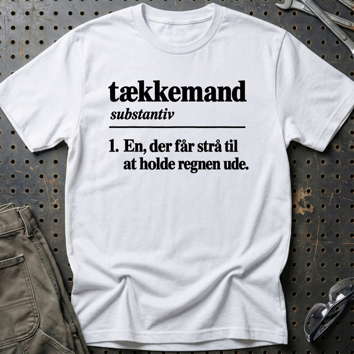 
Tækkemand – Definition T-Shirt – Hvid