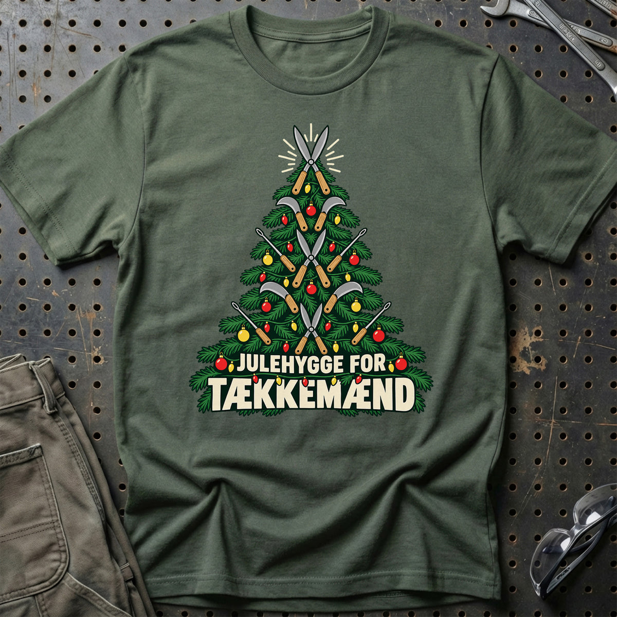 
Tækkemand – Julehygge – Unisex T-Shirt – Grøn Militær