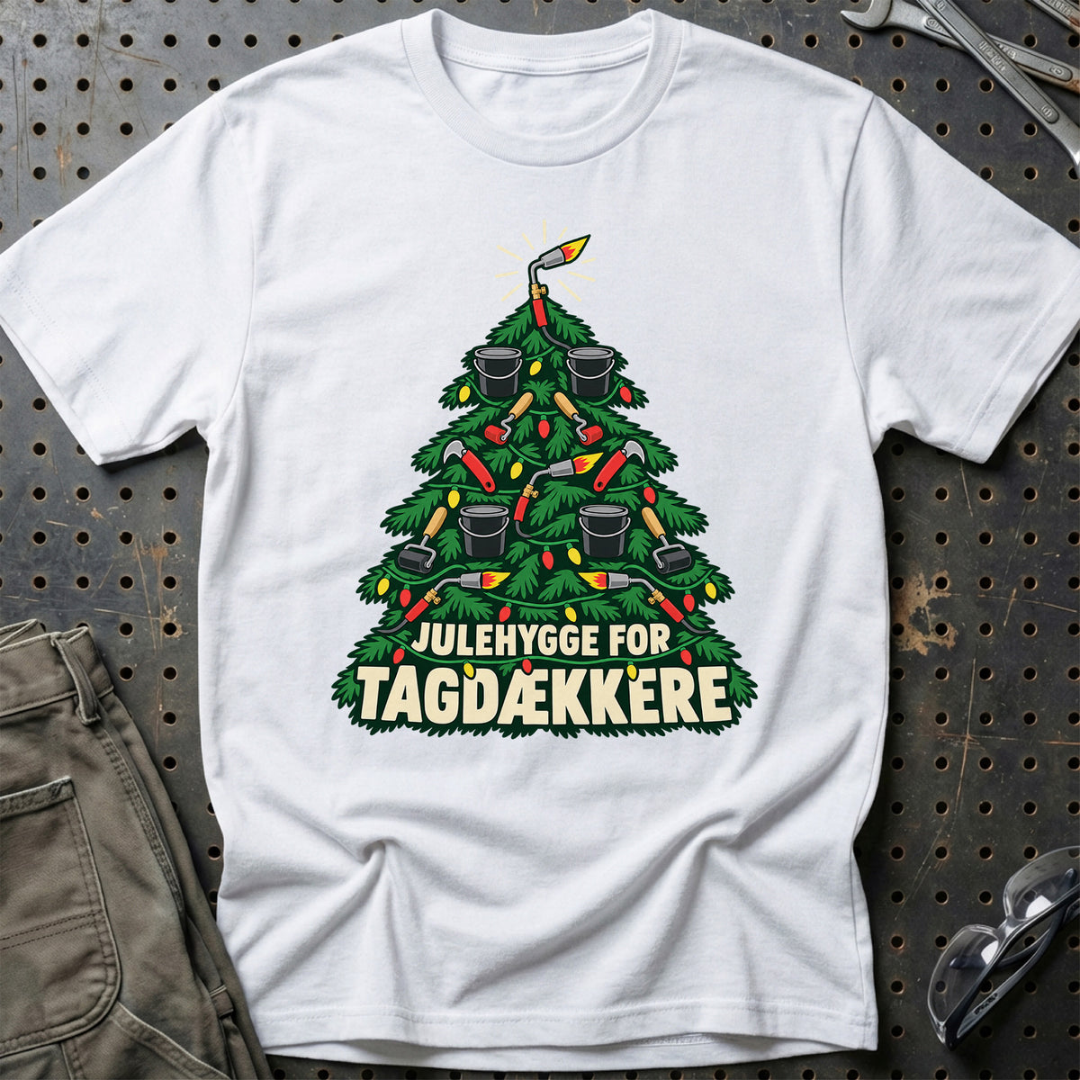 
Tagdækker – Julehygge – Unisex T-Shirt – Hvid