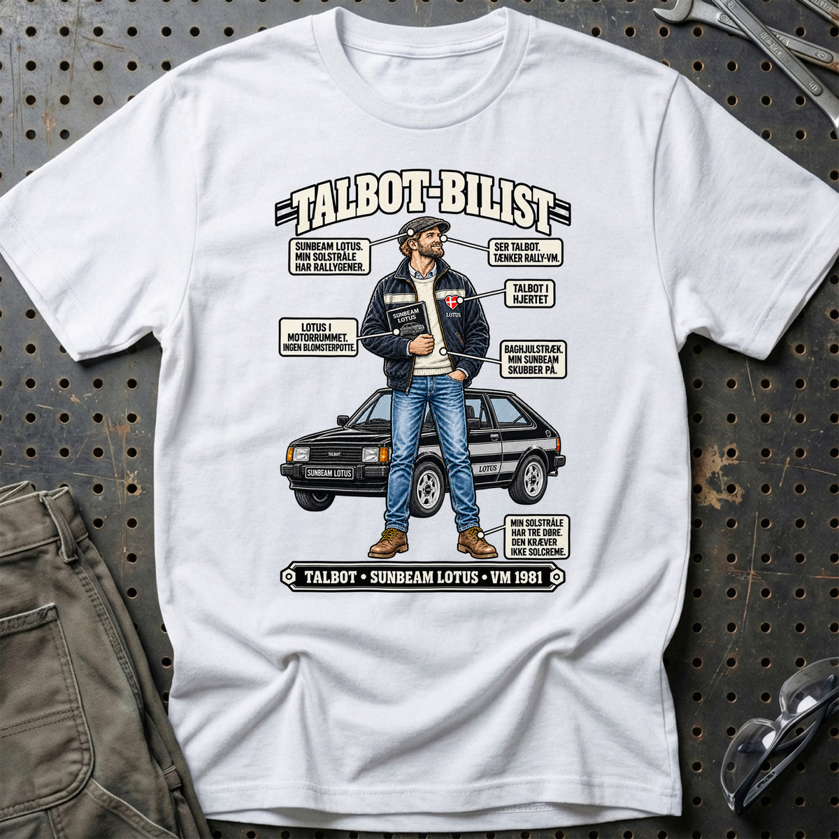 
Talbot-Bilist T-Shirt – Hvid