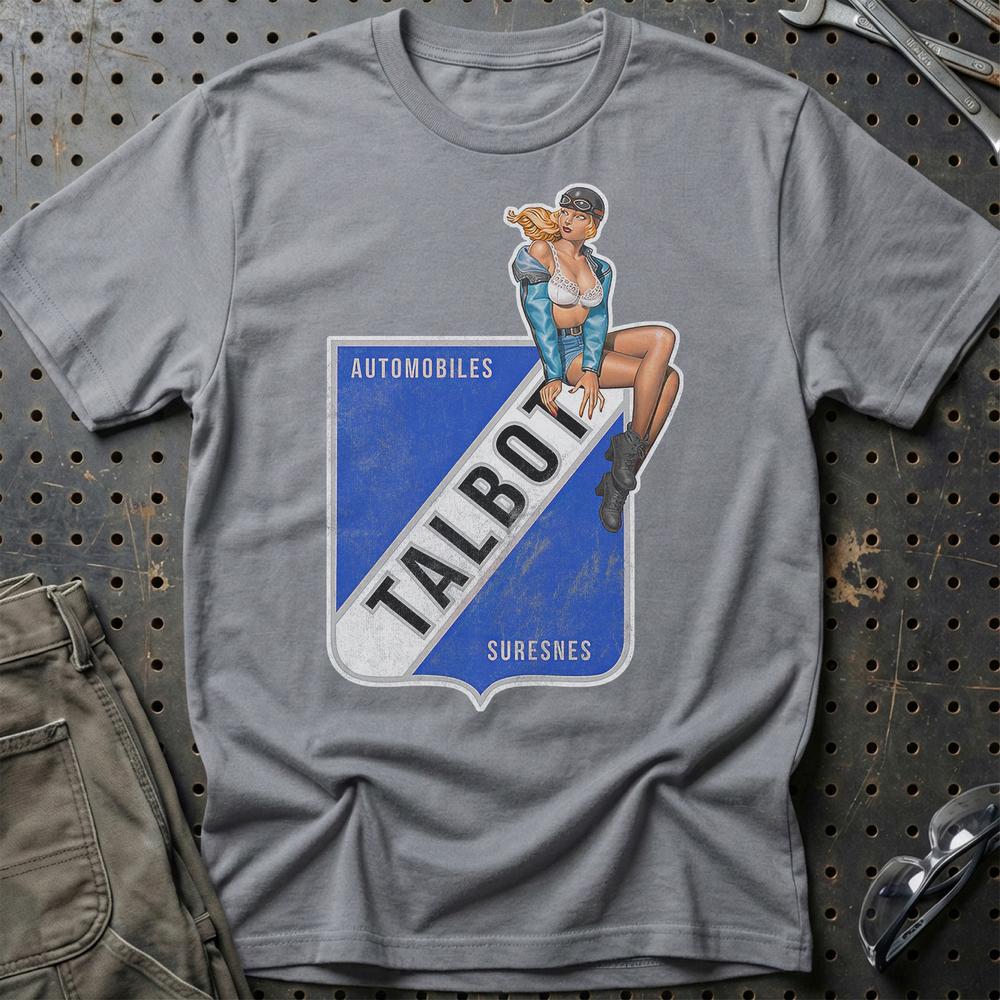Talbot Pinup T-Shirt-Beklædning-Talbot-Grå Sport-S-Garage Culture Shop- garage - man cave - merchandise
