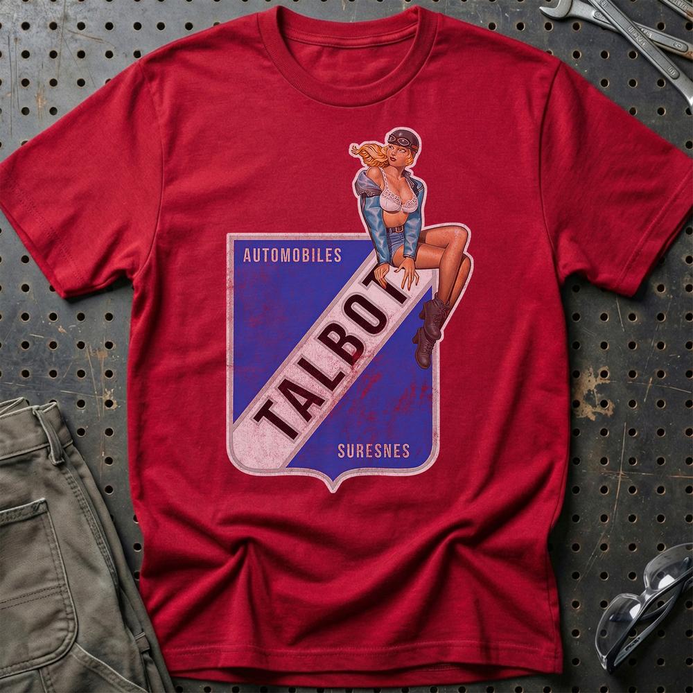 Talbot Pinup T-Shirt-Beklædning-Talbot-Rød-S-Garage Culture Shop- garage - man cave - merchandise