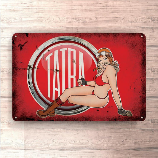 Tatra Pin-Up Vintage Skilte, Musemåtte, Dørmåtte-Skilte-Tatra-Garage Culture Shop- garage - man cave - merchandise