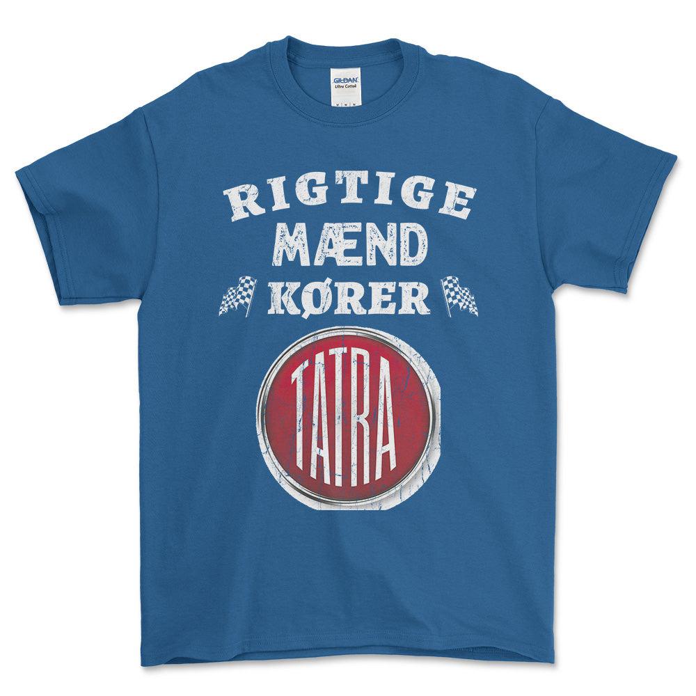 Tatra Rigtige Mænd Kører - Unisex T-Shirt , Bomuld-Beklædning-Tatra-Blå Royal-S-Forside-Garage Culture Shop- garage - man cave - merchandise