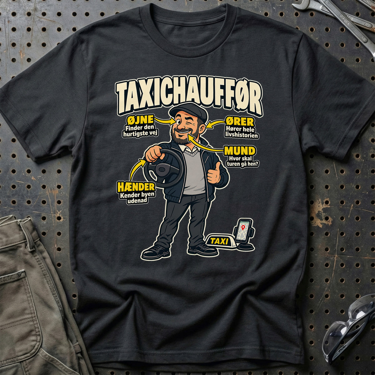 Taxichauffør – Anatomi T-Shirt – Sort