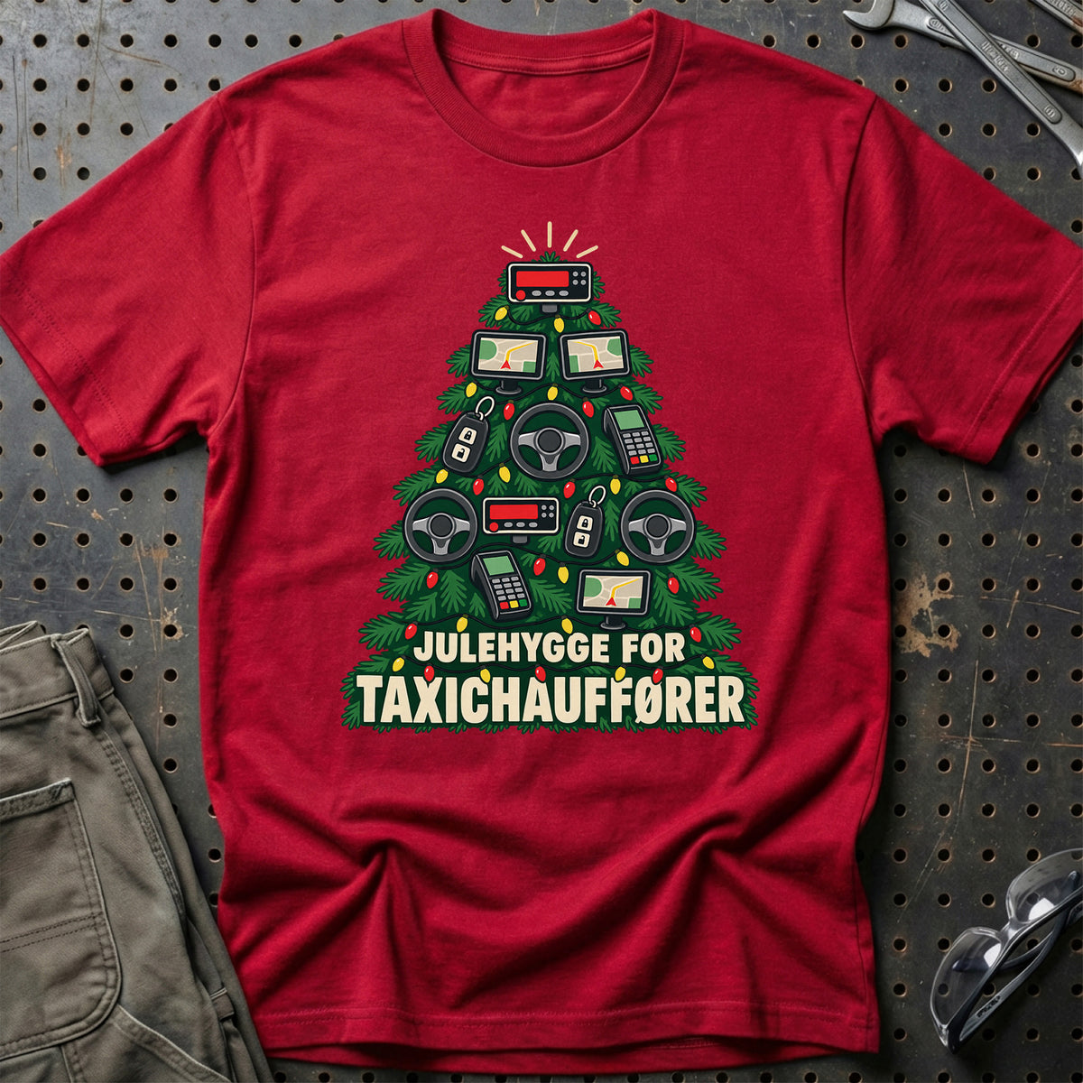 
Taxichauffør – Julehygge – Unisex T-Shirt – Rød