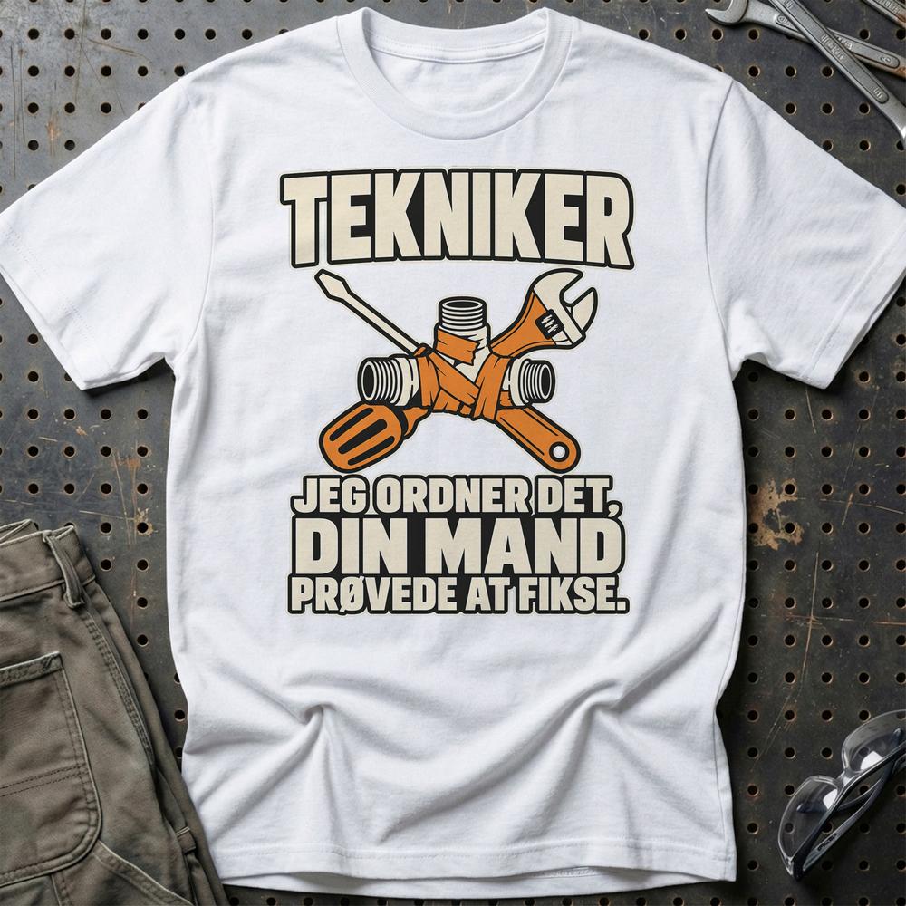 
Produktbillede af Tekniker – Jeg Ordner Det, Din Mand Prøvede At Fikse T-Shirt