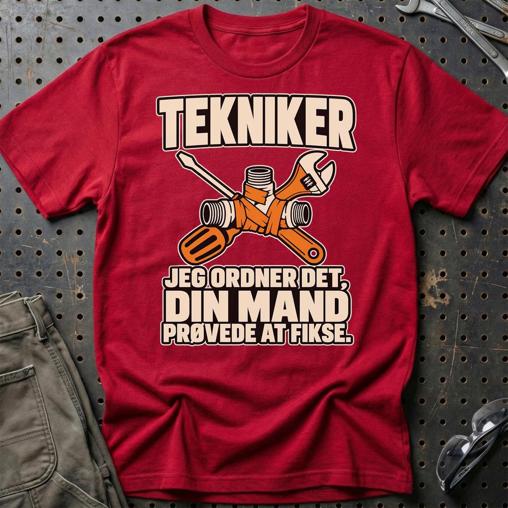 
Produktbillede af Tekniker – Jeg Ordner Det, Din Mand Prøvede At Fikse T-Shirt