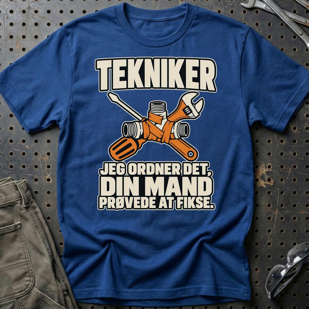 
Produktbillede af Tekniker – Jeg Ordner Det, Din Mand Prøvede At Fikse T-Shirt