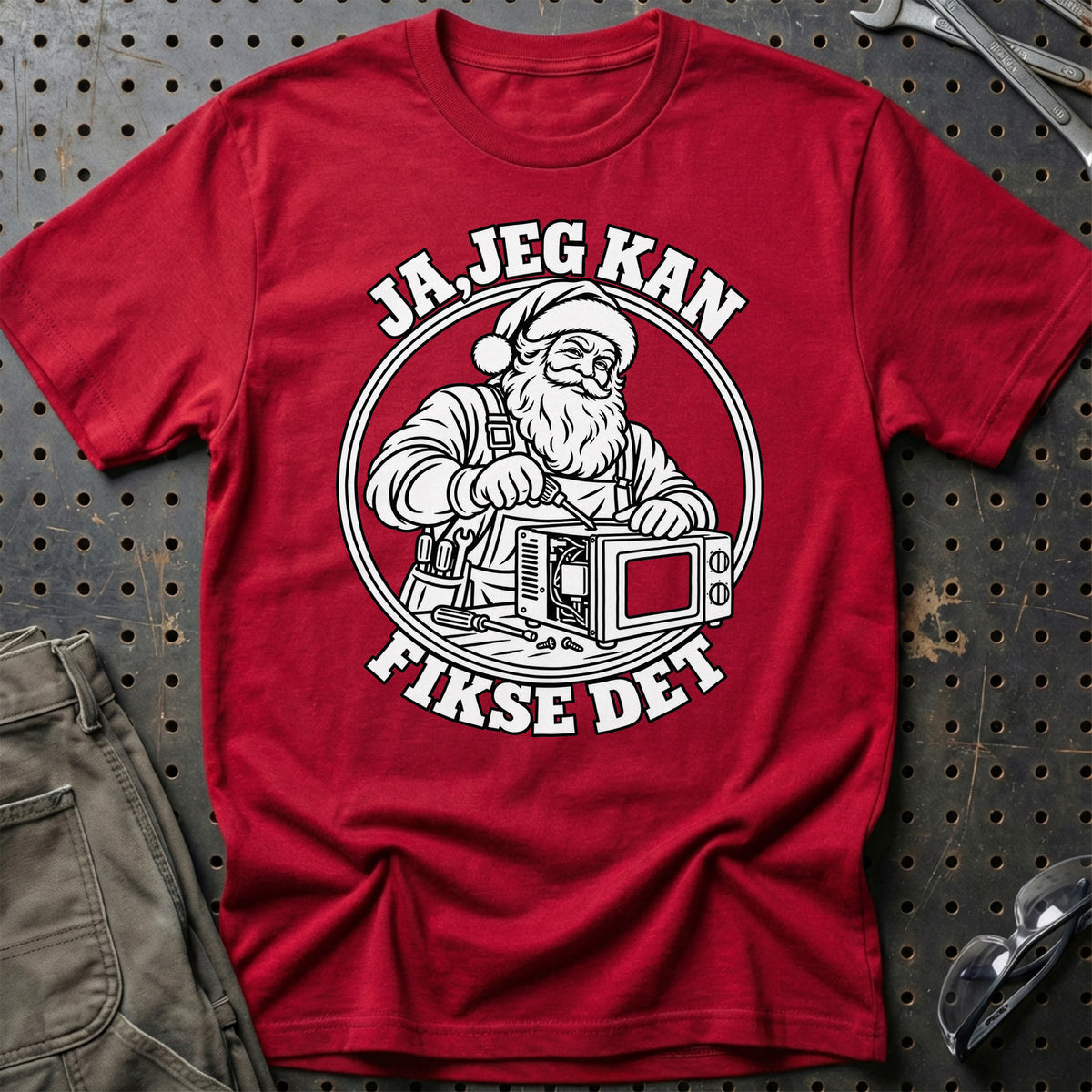 
Tekniker – Santa Kan Det – Jul T-Shirt – Rød