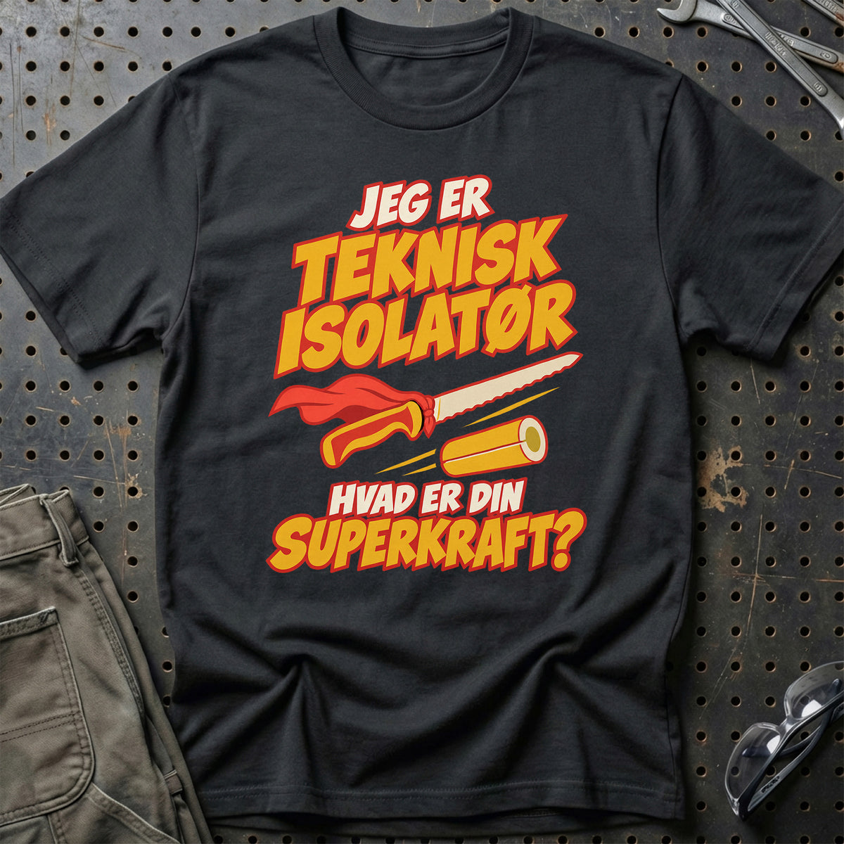 
Teknisk isolatør – Hvad er din superkraft? – Unisex T-Shirt – Sort