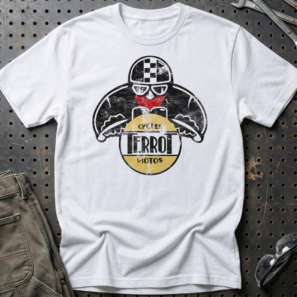 Terrot Biker Vintage Style T-Shirt-Beklædning-Terrot-Hvid-S-Garage Culture Shop- garage - man cave - merchandise