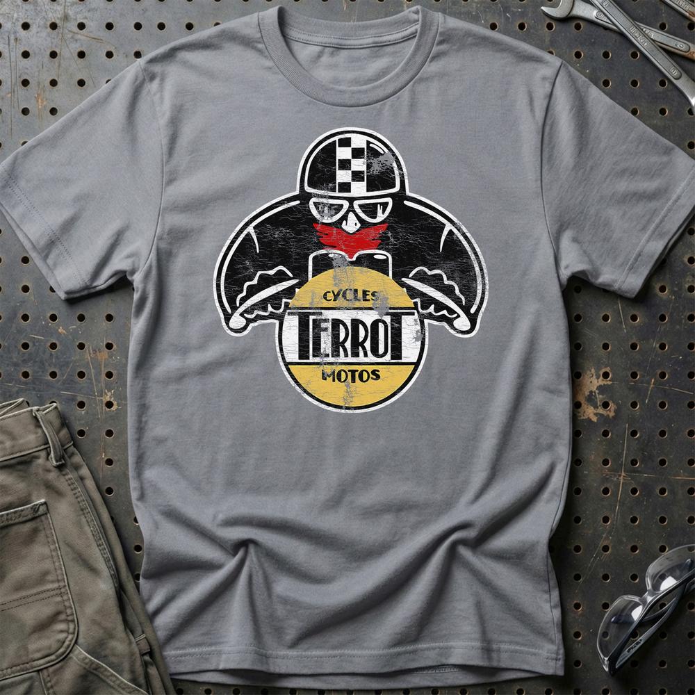 Terrot Biker Vintage Style T-Shirt-Beklædning-Terrot-Grå Sport-S-Garage Culture Shop- garage - man cave - merchandise