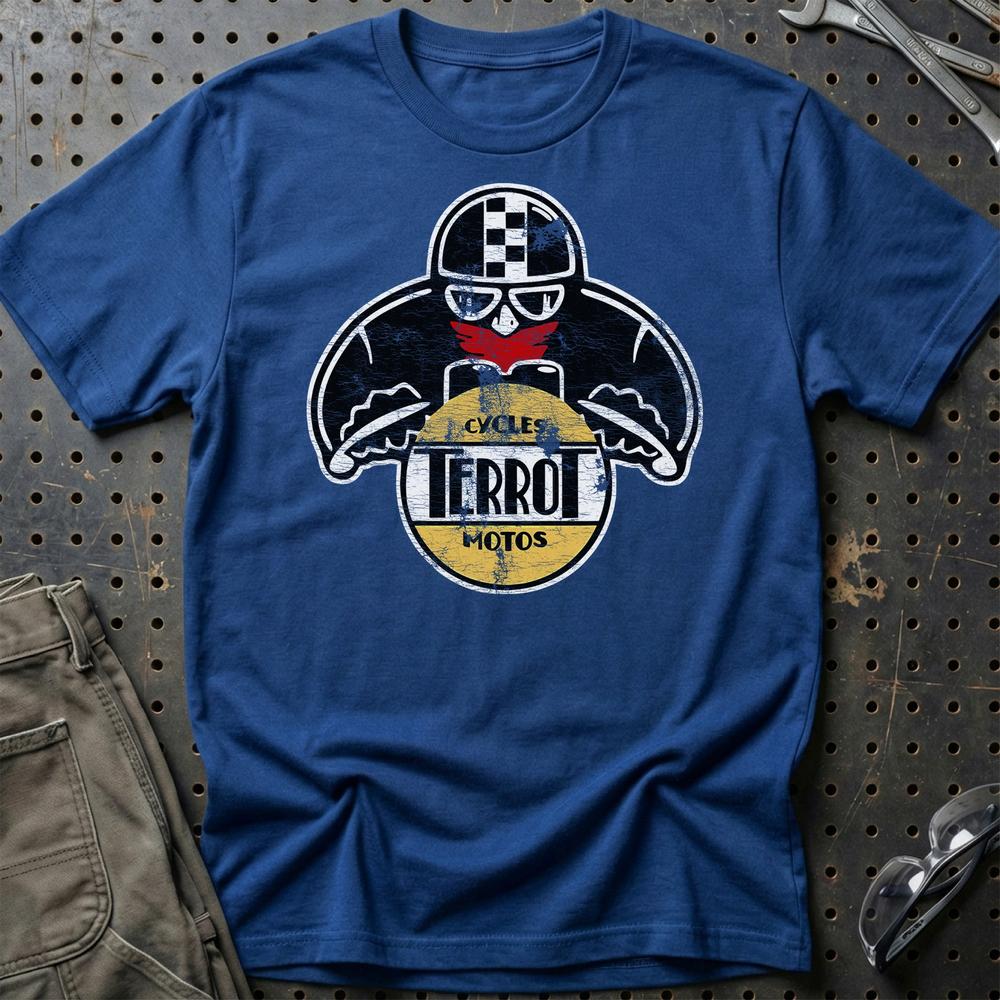 Terrot Biker Vintage Style T-Shirt-Beklædning-Terrot-Blå Royal-S-Garage Culture Shop- garage - man cave - merchandise