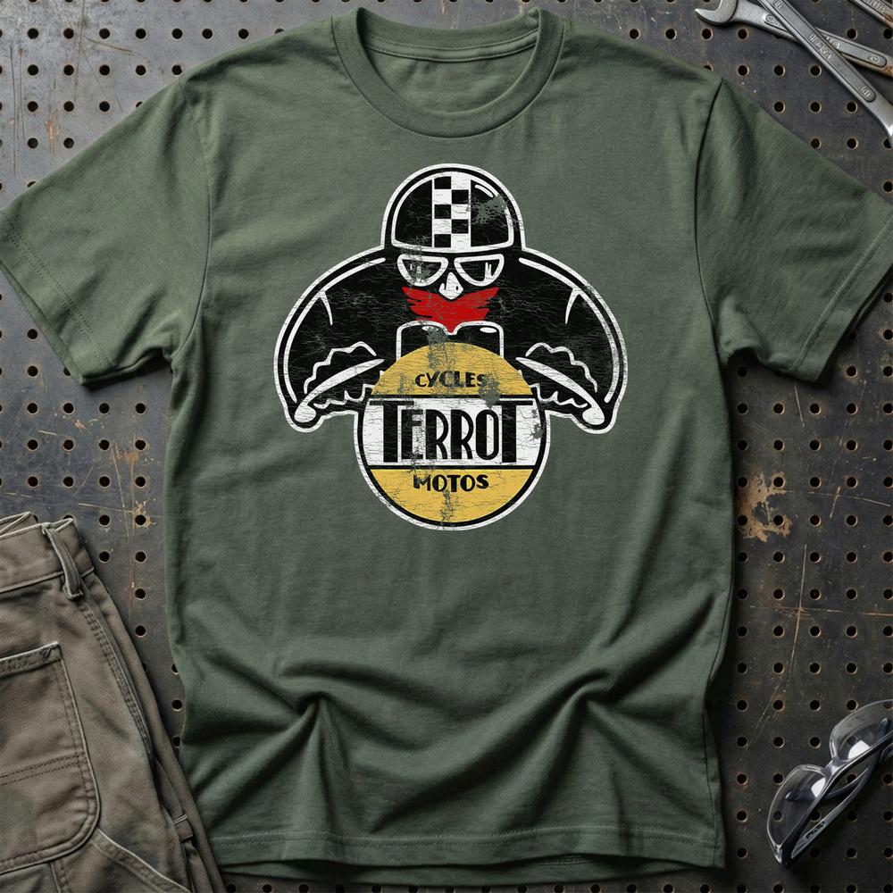 Terrot Biker Vintage Style T-Shirt-Beklædning-Terrot-Grøn Militær-S-Garage Culture Shop- garage - man cave - merchandise