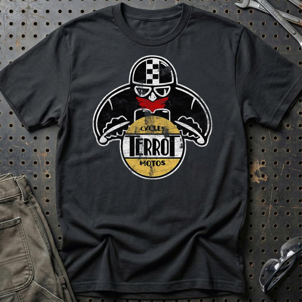 Terrot Biker Vintage Style T-Shirt-Beklædning-Terrot-Sort-S-Garage Culture Shop- garage - man cave - merchandise
