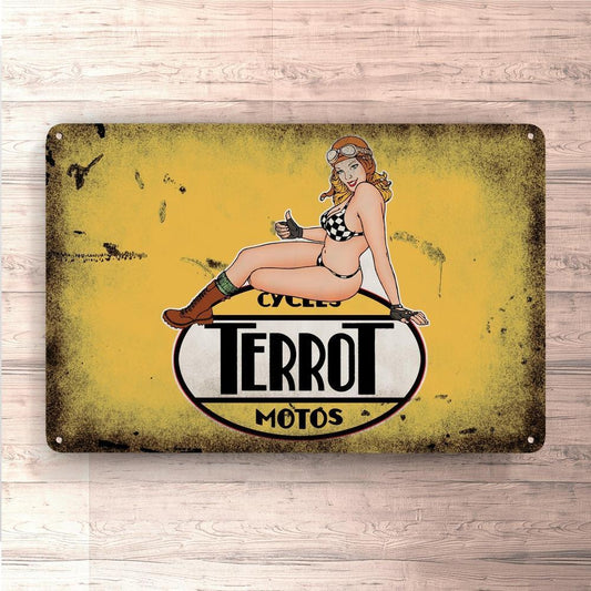 Terrot Pin-Up Vintage Skilte, Musemåtte, Dørmåtte-Skilte-Terrot-Garage Culture Shop- garage - man cave - merchandise