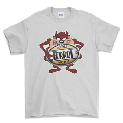 Terrot TAZ Unisex T-Shirt , Bomuld-Beklædning-Terrot-Hvid-S-Forside-Garage Culture Shop- garage - man cave - merchandise