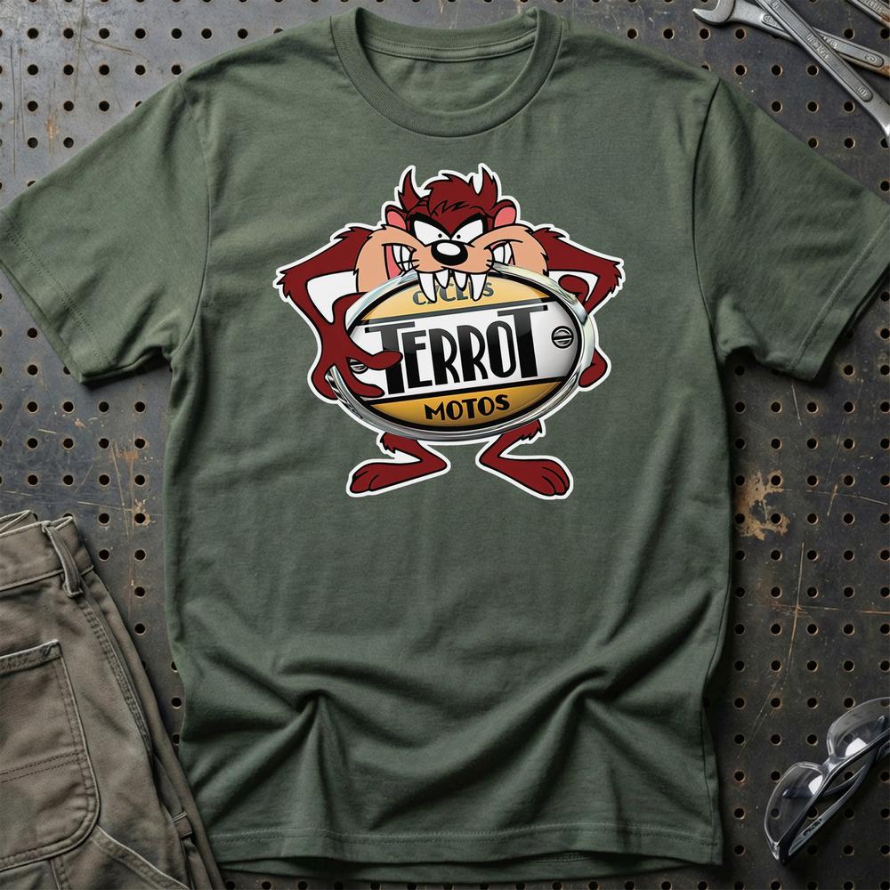 Terrot TAZ Unisex T-Shirt , Bomuld-Beklædning-Terrot-Grøn Militær-S-Garage Culture Shop- garage - man cave - merchandise