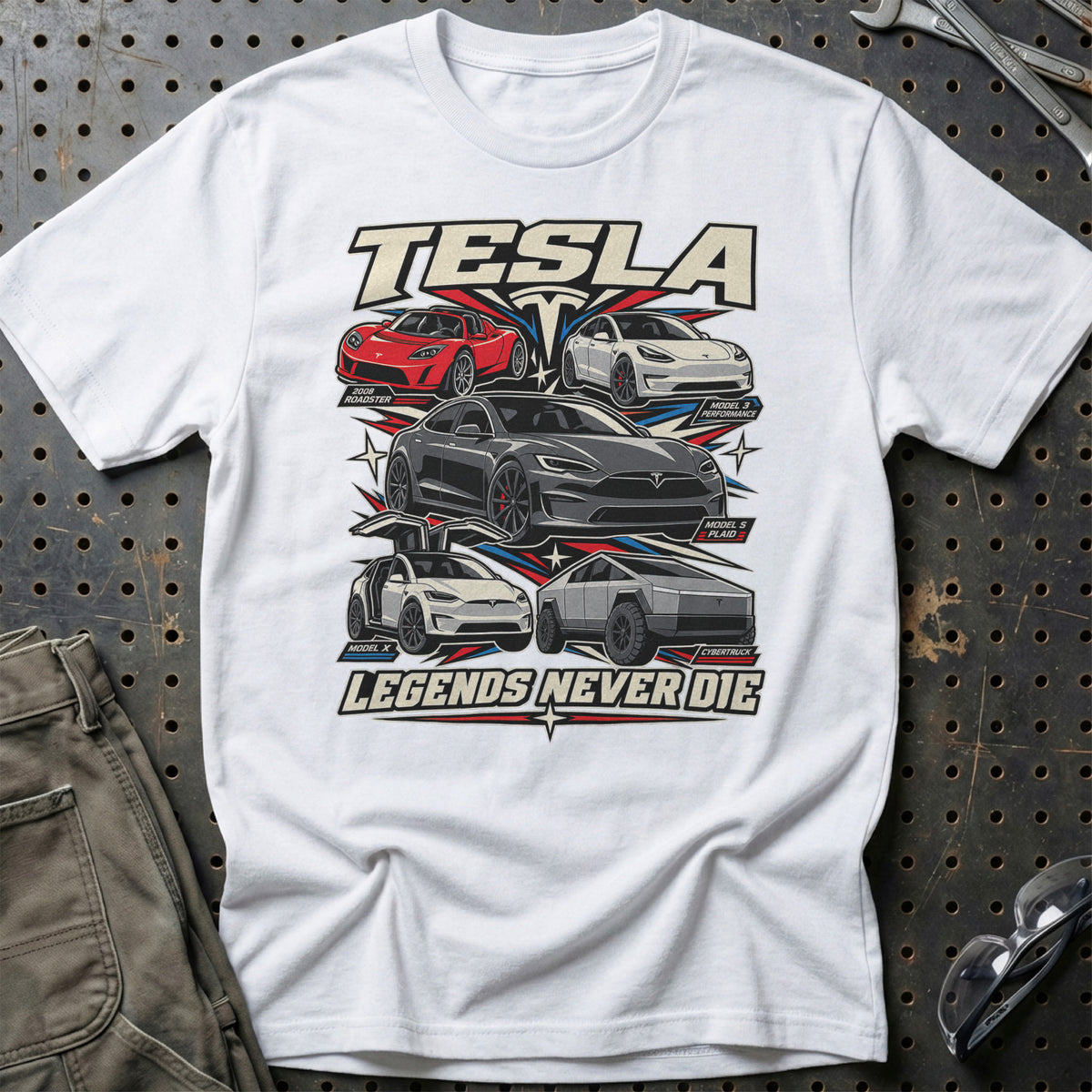 
Produktbillede af Tesla Legends Never Die T-Shirt